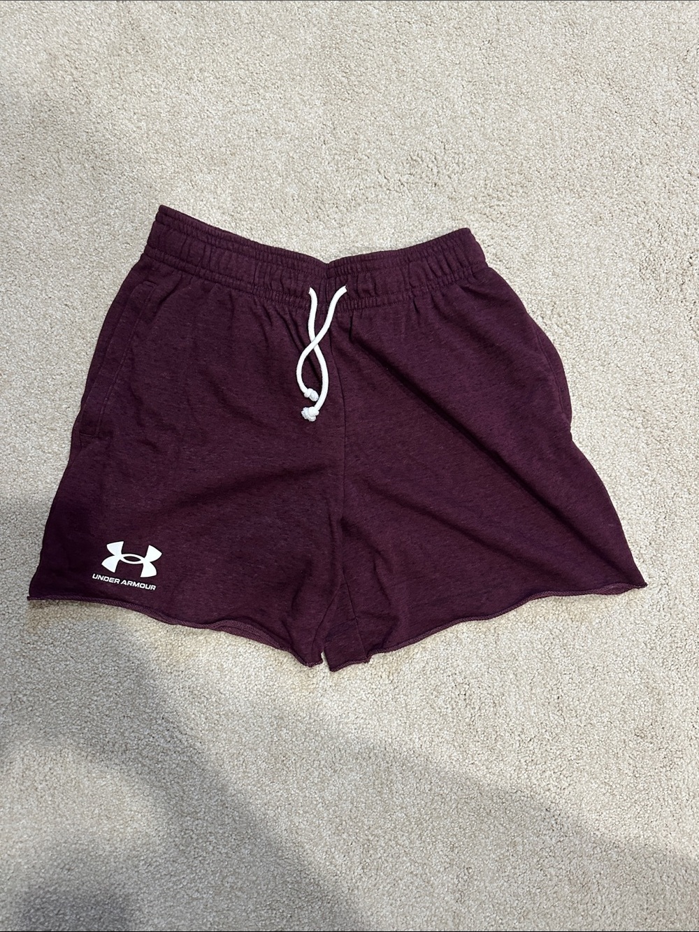 Under Armour Men’s Maroon Athletic Lounge Shorts with Drawstring